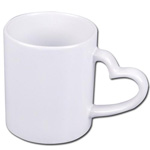 Sublimation mug with heart shape handle - 72 pcs