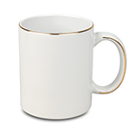 Gold stripe on ear and rim sublimation mug