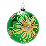 Christmas bauble for sublimation - gold flowers