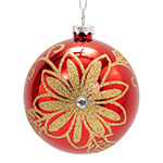 Christmas bauble for sublimation - gold flowers