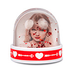 Photoglobe - heart flakes with stand