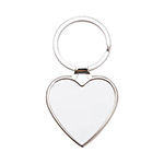 Metal, heart keyring for sublimation