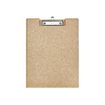 A4 clipboard folder brown ; sturdy cardboard