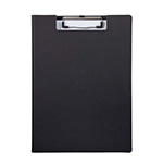 A4 clipboard folder black ; sturdy cardboard