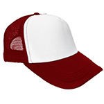 Cap with mesh back panels for sublimation