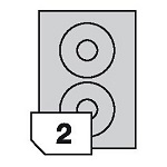 Samoprzylepne etykiety papierowe CD / DVD fotograficzne do drukarek laserowych i kopiarek - 2 etykiety na arkuszu