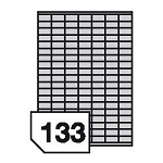 Samoprzylepne etykiety foliowe poliestrowe metalizowane do drukarek laserowych i kopiarek - 133 etykiety na arkuszu