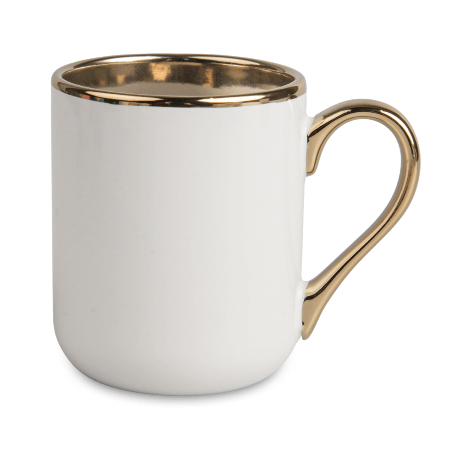 Coffee mug for sublimation with gold handle