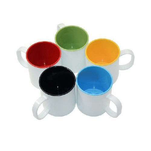Plastic unbreakable mug for sublimation overprint