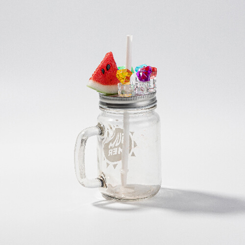 Glass sublimation Mason Jar mug - watermelon