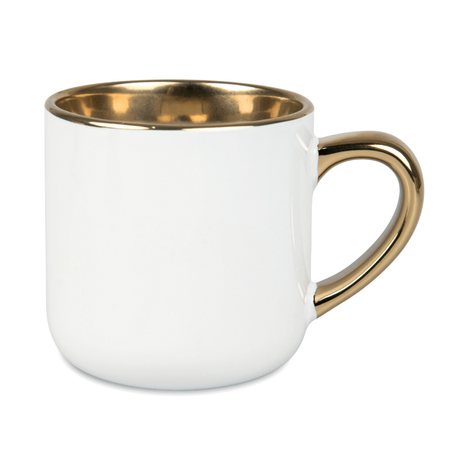 Coffee mug for sublimation with gold handle