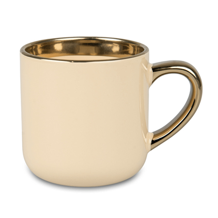 Coffee mug for sublimation with gold handle