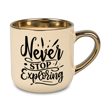 Coffee mug for sublimation with gold handle