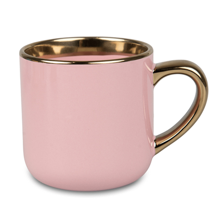 Coffee mug for sublimation with gold handle