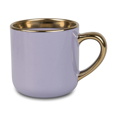 Coffee mug for sublimation with gold handle