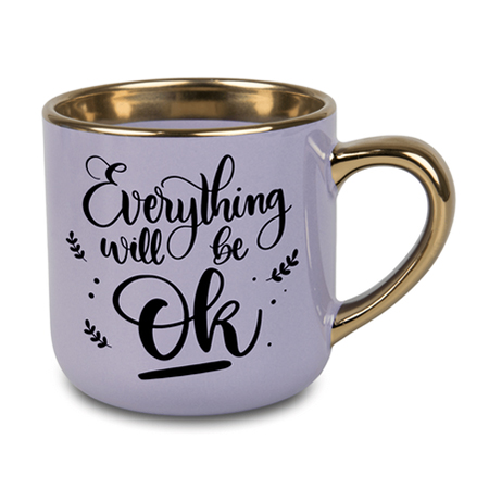 Coffee mug for sublimation with gold handle