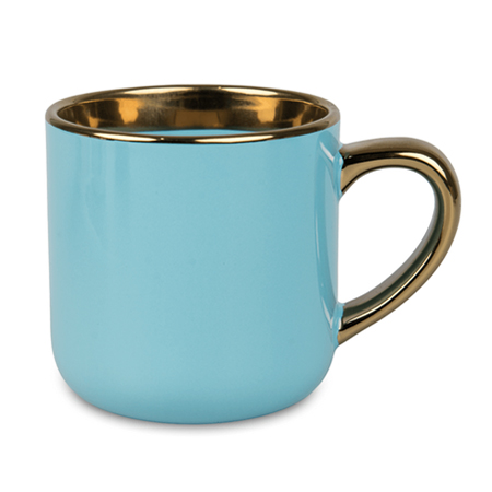 Coffee mug for sublimation with gold handle