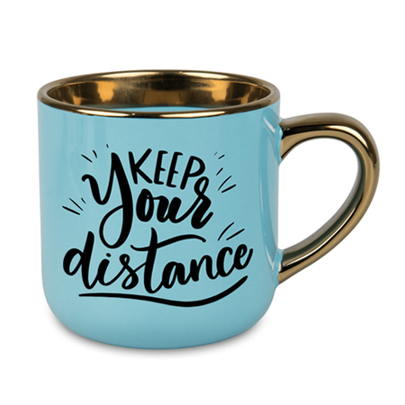 Coffee mug for sublimation with gold handle