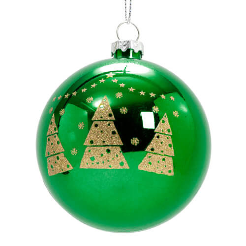 Christmas bauble for sublimation - gold christmas trees