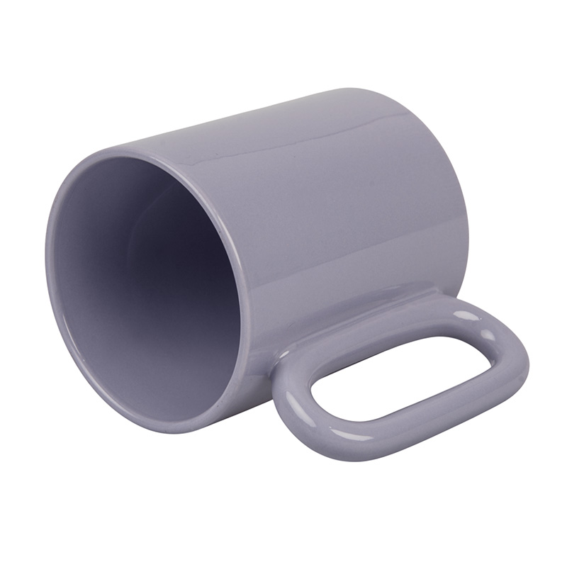 Color matte mug for sublimation with oval handle