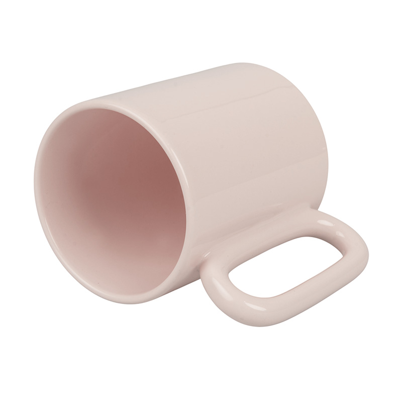 Color matte mug for sublimation with oval handle