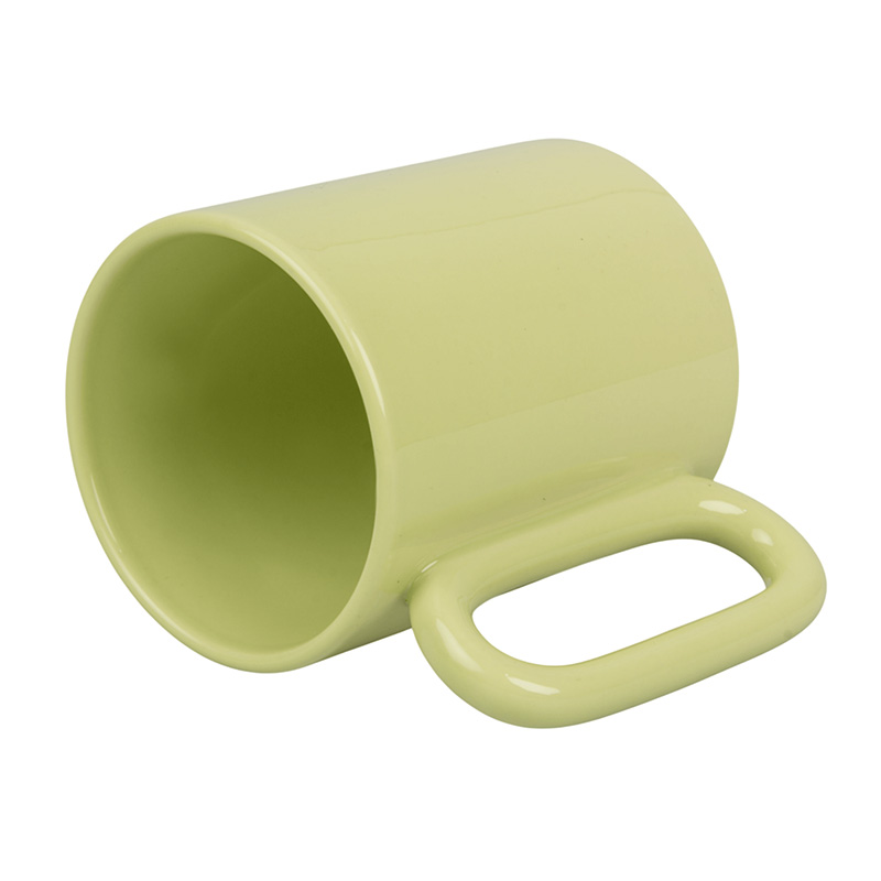 Color matte mug for sublimation with oval handle