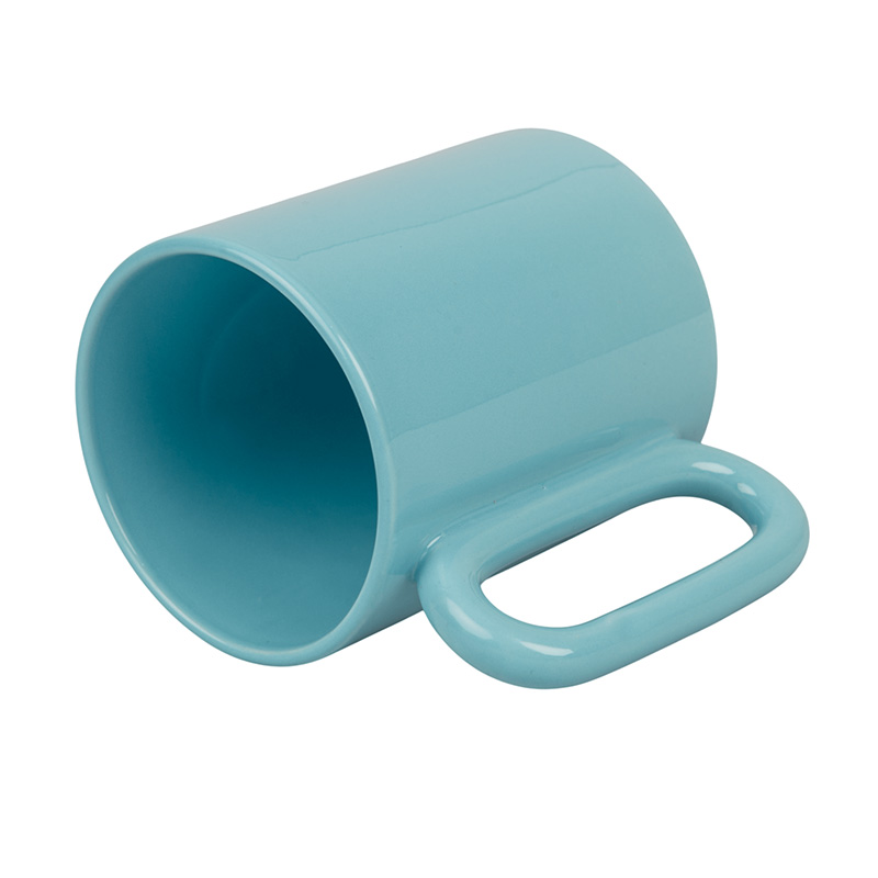 Color matte mug for sublimation with oval handle