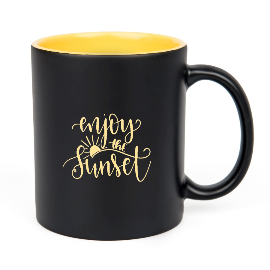 Black laser engraving mug - color inside